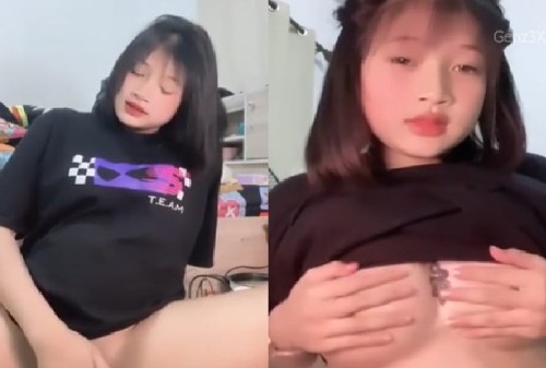 Clip sex em gái 2kx ngực to tròn ngồi tự sướng trông cực mê